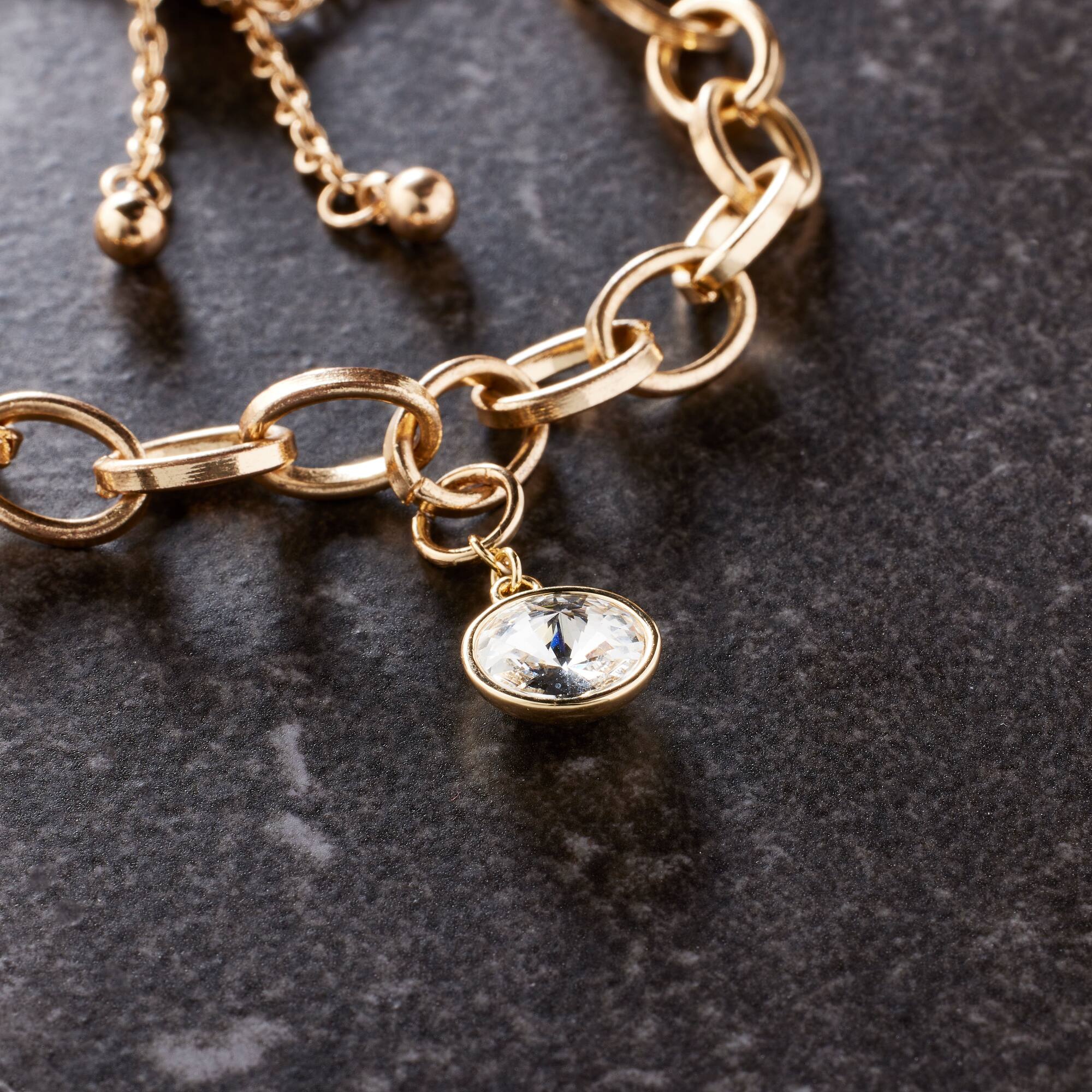 12 Pack: 14K Gold Plated Clear Austrian Crystal Rivoli Cut Charm by Bead Landing™